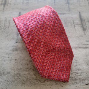 Oxxford Clothes Pink and Purple Geometric Print Silk Tie 61" x 3.25"